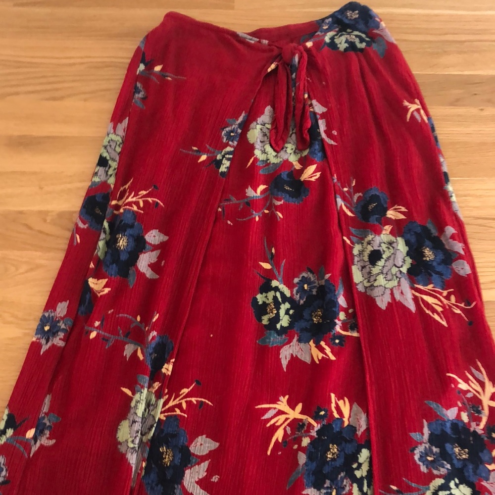Floral red skirt